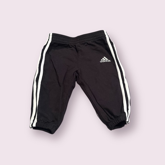 adidas Other - Adidas Baby Black And White Stripe Sweatpants Size 6 Months